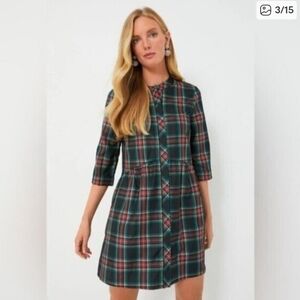 Tuckernuck Tartan Plaid Royal Shirt Dress